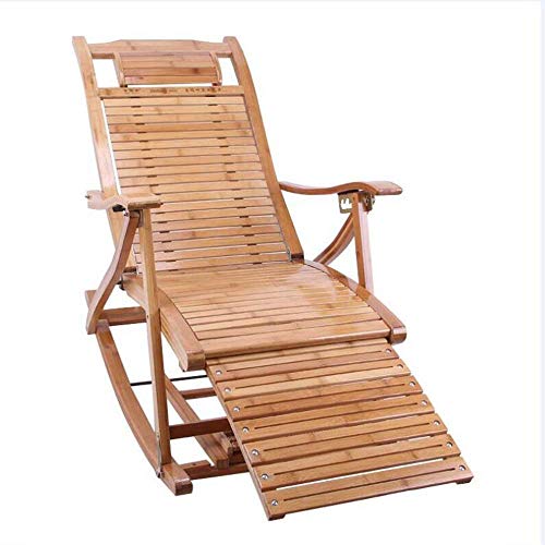 Bambus-Schaukelstuhl Liege-Schaukelstuhl Klappbarer Bambus-Lounge-Stuhl Verstellbare Balkon-Liegestühle Tragbarer Rasen-Gartenstuhl im Freien