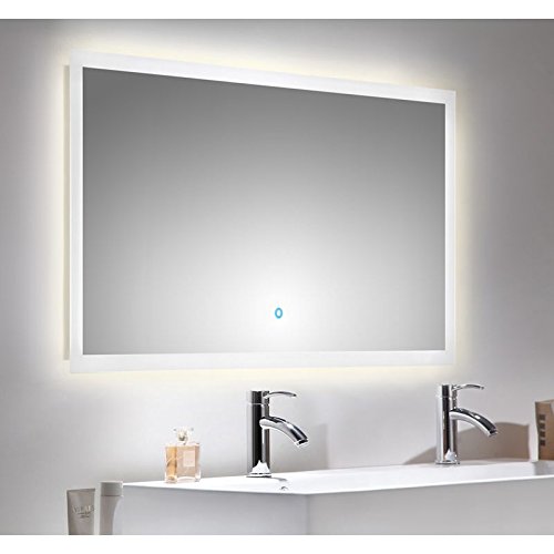 Lomadox Badezimmer LED Spiegel 120cm ● Touch - Funktion und LED-Hintergrundbeleuchtung ● Made in Germany