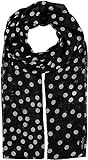FRAAS zeitloser Polka Dot Damen-Schal mit Punkte-Muster - perfekt für Frühling & Sommer - luftiges Mode-Accessoire - 50x180cm Schwarz