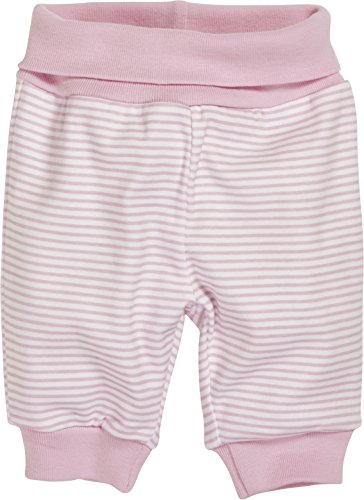 Schnizler Kinder Pump-Hose aus 100% Baumwolle, komfortable und hochwertige Baby-Hose mit elastischem Bauchumschlag, gestreift, Rosa (Weiß/Rose 586), 68