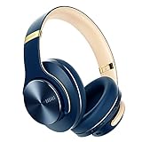 DOQAUS Bluetooth Kopfhörer Over Ear, [Bis zu 90 Std] Kabellose Kopfhörer mit 3 EQ-Modi, HiFi Stereo Faltbare Headset mit Mikrofon, weiche Ohrpolster für iPhone/ipad/Android/Laptops-Navy Blau