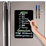 CUHIOY Magnetisches, trocken abwischbares Tafelblatt für Kühlschrank 12x8'' - Magnetische Tafel für Kühlschrank mit fleckenfreier, leicht zu reinigender Oberfläche - 3 Kreidemarker und Radiergummi