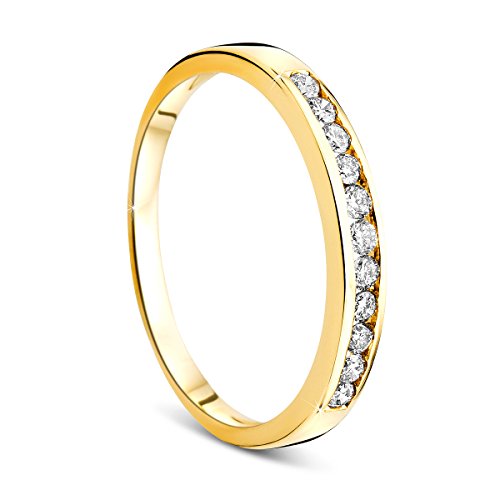Orovi Damen-Ring Memoire Hochzeitsring GelbGold 14 Karat (585) Brillianten 0.20 carat Verlobungsring Diamantring