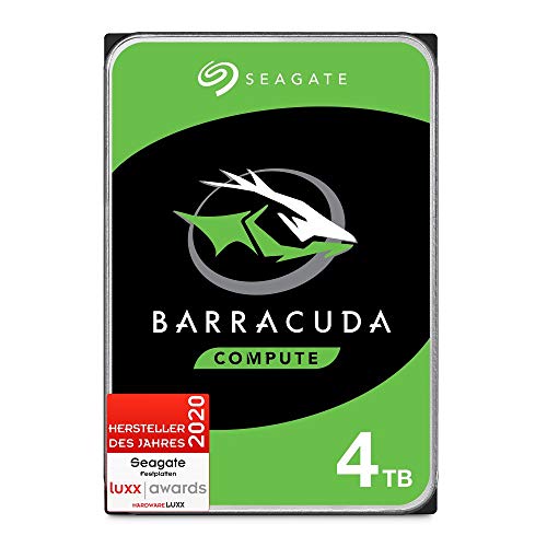 Seagate Barracuda 4 TB interne Festplatte HDD, 3.5 Zoll, 5400 U/Min, 256 MB Cache, SATA 6 Gb/s, silber, FFP, Modellnr.: ST4000DMZ04