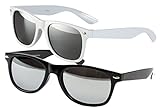 Ciffre 2 er Set EL-Sunprotect® Sonnenbrille Nerdbrille Brille Nerd Voll Verspiegelt