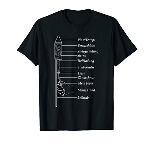 Rakete Pyro Silvester Feuerwerk T-Shirt