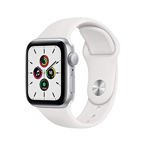 Apple Watch SE (GPS, 40 mm) Aluminiumgehäuse Silber, Sportarmband Weiß