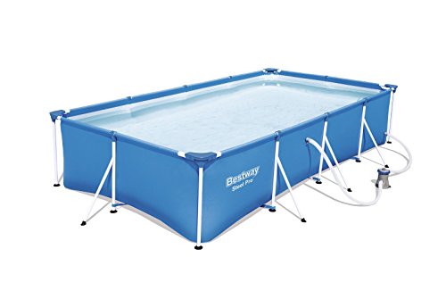 Bestway Steel Pro Frame Pool Set, rechteckig, blau, 400 x 211 x 81 cm