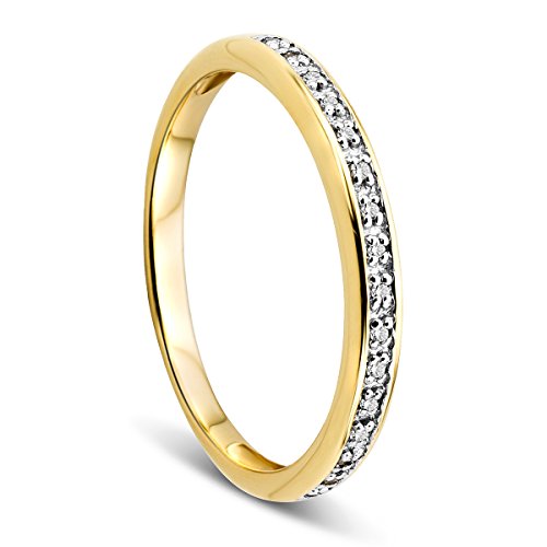 Orovi Damen-Ring Memoire Hochzeitsring Gelbgold 9 Karat (375) Brillanten 0.05 ct Verlobungsring Diamantring