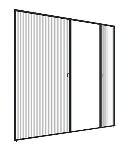 Windhager Insektenschutz Plissee-Tür Expert Fliegengitter Alurahmen für Türen, individuell kürzbar, extra groß für Doppeltüren, Anthrazit, 240 x 240 cm, 03958