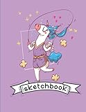 Unicorn Sketch Book for tween girls gifts 10-12 - primary composition notebook, sketchbook 8.5x11 | Large notebook | Lined Paper, Blank, coloring Pages | A handy dandy notebook and doodling 101