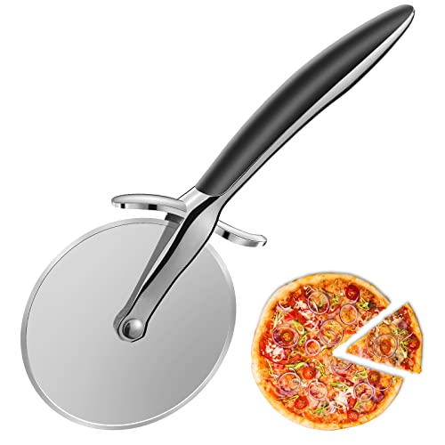 Pizzaschneider Groß--Pizzamesser mit [Eutschfestem Design][Einfach zu Schneiden und zu Reinigen]-Spülmaschinenfest-Pizzaroller Pizzarad Eignet Sich für Pizza, Kuchen, Waffeln und Teigkekse