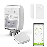 Smart Home Heizkörperthermostat ZigBee3.0, Digitaler Thermostat Heizung AWOW, Heizungsthermostat, Kompatibel mit App Tuya und Smart Life, Alexa und Google, WLAN, einfache Installation, Energie sparen