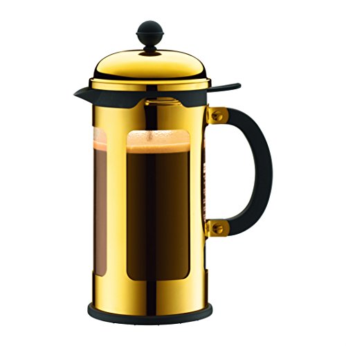 Bodum New Chambord Kaffeebereiter 8 Tassen, Chrom, Gold, 1 Litre