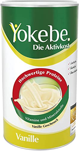 Yokebe - Die Aktivkost - Vanille - Diätshake zur Gewichtsabnahme - glutenfrei, laktosefrei und vegetarisch - Diät-Drink mit Proteinen - 500 g = 12 Portionen