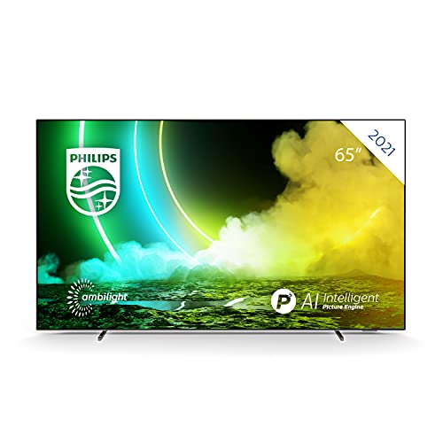 Philips Ambilight TV 65OLED705/12 65-Zoll OLED TV (4K UHD, P5 AI Perfect Picture Engine, Dolby Vision∙Atmos, HDR 10+, Sprachassistent, Android TV) Chrom (2021/2022 Modell)