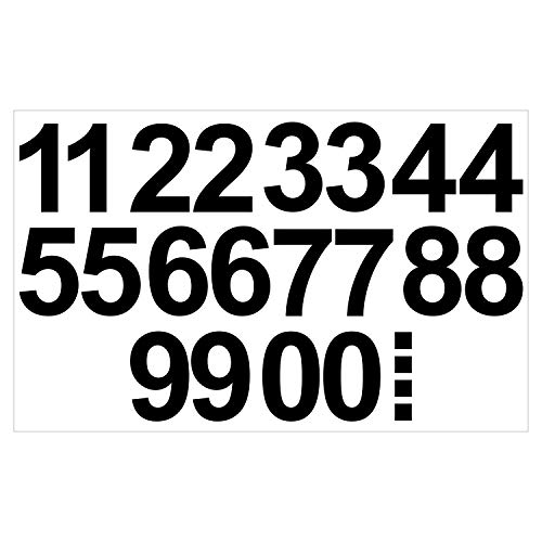 Leicht anzubringende Zahlen Aufkleber 15cm in schwarz glänzend - 20 HOCHWERTIGE KLEBEZAHLEN - selbstklebende Ziffern und Nummern 0-9 - Wasser und wetterfest ideal für den Außenbereich
