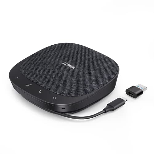 Anker PowerConf S330 USB Lautsprecher, Konferenzlautsprecher für Homeoffice, Smarter Stimmfilter, Plug & Play, 4 Mikrofone für 360° Raumabdeckung, klares Klangprofil