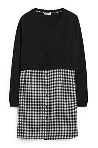 C&A Damen Sweatshirt Umstandsmode Bedruckt Straight/Gerader Schnitt schwarz/weiß M