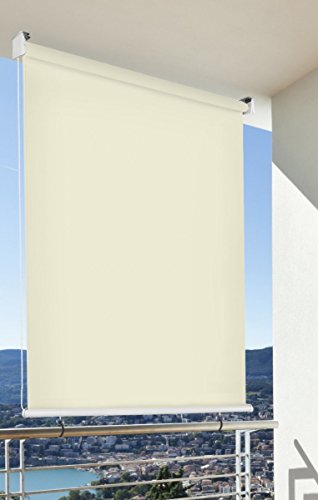 CV Balkon-Sichtschutz Balkon-Markise Balkon-Windschutz Rollo Creme vertikal Polyester 100 x 230 cm