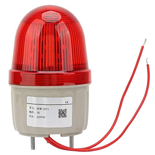 Fafeicy 220V AC Strobe Signallicht, Dreiecksschraube Feste rote LED Warnleuchten, Durchmesser 75mm, für Werkstätten, Straßensperren, Turmdrehkrane