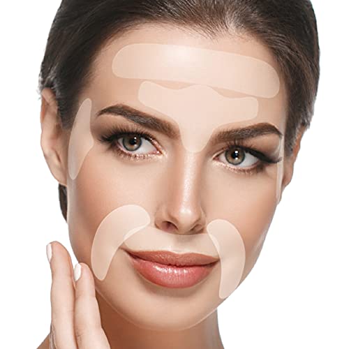 Facial Patches Anti Aging - 165 Gesichts Antifaltenpflaster: Stirn Falten Pads, Augenfältchen Streifen, Falten um Mund & Oberlippenfaltenbehandlung - Wiederverwendbare Falten Entferner Pflaster