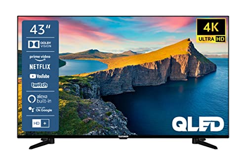 Telefunken QU43K800 43 Zoll QLED Fernseher/Smart TV (4K UHD, HDR Dolby Vision, Triple-Tuner, Bluetooth, WLAN, Netflix, uvm) - Inkl. 6 Monate HD+