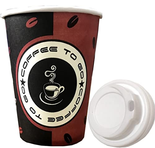 Made in DE, Biologisch Abbaubar, 100 Stück Kaffeebecher to go 300 ml, Papppbecher Coffee Becher 0,3 L Cup mit Deckel