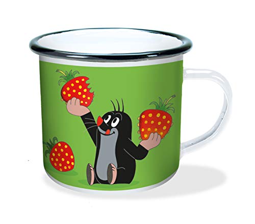 Trötsch Der kleine Maulwurf Emaille Becher Erdbeere: Kaffeetasse Teetasse Geschenkidee Geschenk Tasse Emaillebecher