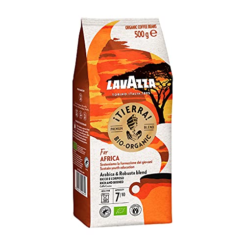 Lavazza ¡Tierra! For Africa, 500g Packung, Arabica- und Robusta Kaffeebohnen, Mittlerer Röstgrad