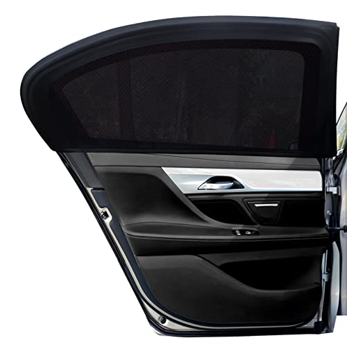 Rajvia Auto Sonnenshutz, Universal Sonnenblende Auto Netz Sonnenschutz Auto Baby mit Zertifiziertem UV für Seitenfenster Meshmaterial Schützt Mitfahrer, Kinder & Haustiere (XL)
