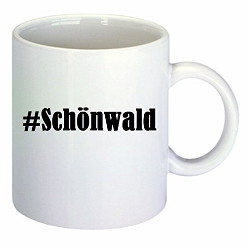 Kaffeetasse #Schönwald Hashtag Raute Keramik Höhe 9,5cm ? 8cm in Weiß