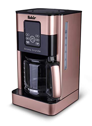 Fakir 9232001 Aroma Grande / Kaffeemaschine, Filterkaffeemaschine mitGlaskanne,mitTouch-Display,Wasserstandsanzeige,biszu12Tassen,rosé-1000Watt
