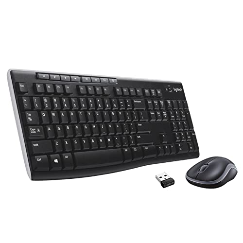 Logitech MK270 Kabelloses Set mit Tastatur und Maus für Windows, 2,4 GHz kabellos, Kompakte Maus, 8 Sondertasten, 2 Jahre Batterielaufzeit, Für PC, Laptop, Deutsches QWERTZ-Layout - Schwarz