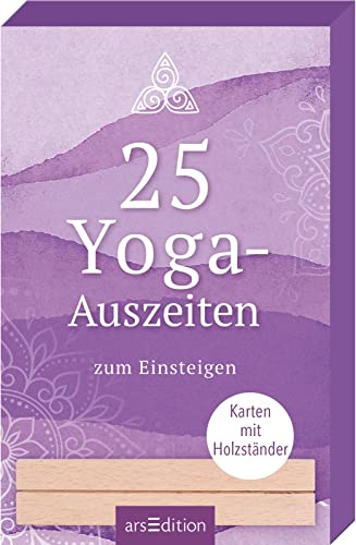 25 Yoga-Auszeiten zum Einsteigen: Karten mit Holzständer | Übungskarten zum Aufstellen und Yoga-Lernen, tolles Geschenk für Yoga-Fans
