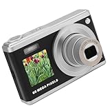 Kompaktkamera 60 MP, 4K HD, Dual-Bildschirm, Autofokus, Lichtempfindlicher 10-facher, Tragbar für -Fotografie (Schwarz)