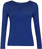 WearAll - Damen T-Shirt Langarm Top - Königsblau - 36-38