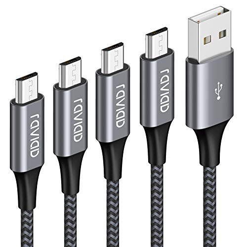 RAVIAD Micro USB Kabel [4Pack 0.3m 1m 2m 3m] 3A Micro USB Ladekabel Android Schnellladekabel für Samsung Galaxy S7 Edge/S7/S6/J3/J7/Note 5, Huawei, Wiko, Sony, Nexus, Nokia