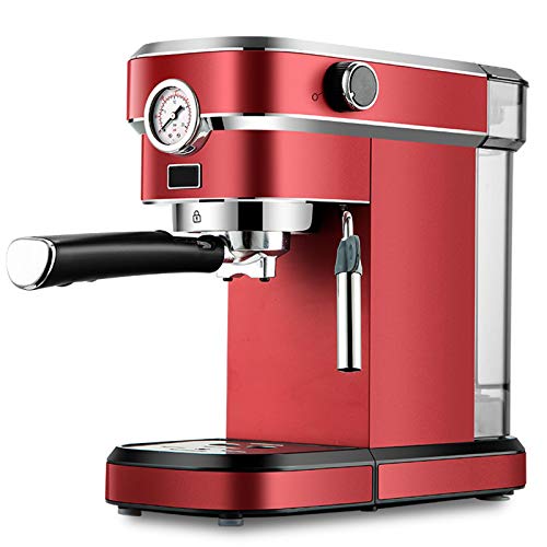 Ouumeis Kaffeemaschine milchschäumer intelligente, café italienne Espresso Machine Edelstahlkörper,tassen zum Espresso, Cappuccino,1-tassen Funktion,850w milchschaum 1.1L,15BAR,Automatisches
