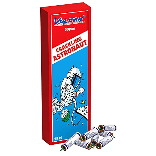 vama 30 Stück Crackling Astronaut Knaller mit laut knisternden Silberfunken - Silvester Feuerwerk Jugendfrei (1 Schachtel)