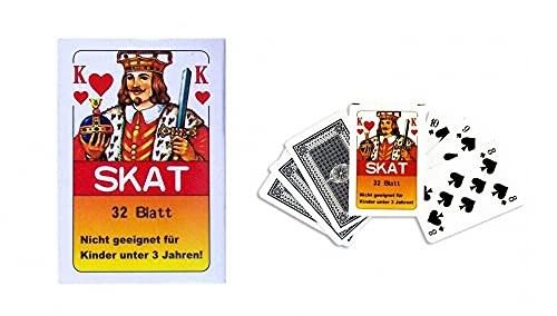 Sonnenscheinschuhe® Spielkarten 1 x 32 Blatt Skat Kartenspiel Karten Spielen Skatkarten Franz. Blatt