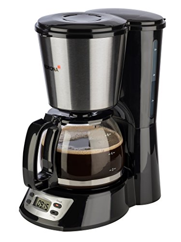 Korona 12113 Edelstahl Kaffeemaschine mit Timer Funktion - Filter Kaffeeautomat für 6 Tassen mit Glaskanne