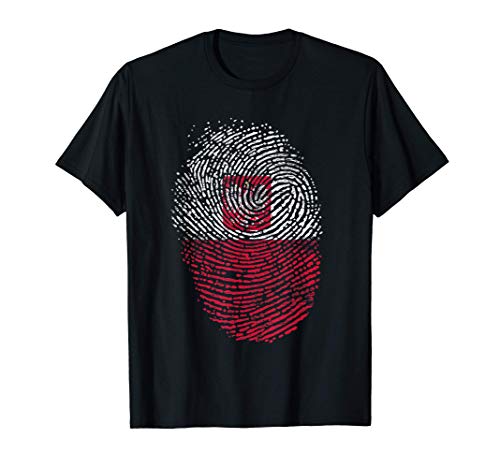 Polen Flagge Geschenk Fingerabdruck T-Shirt