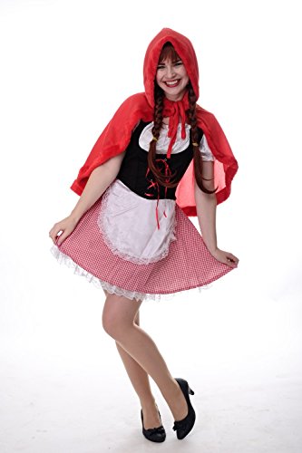 Dress Me Up - L213/W-0139C Kostüm Damen Damenkostüm Dirndl Haube Sexy Rotkäppchen Red Riding Hood Gr. S / M L213