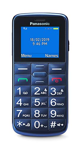 Panasonic KX-TU110EXC Seniorenhandy (Dual-SIM, Kamera, Taschenlampenfunktion, große Tasten, Hörgerätekompatibel, SOS-Funktion), Blau
