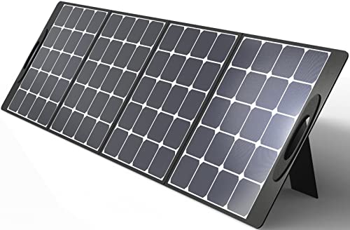 YOLANESS Solar Panel 280W, 23V Solarpanel Faltbar Solarmodul für Tragbare Powerstation, Kompakte Solarpanel mit Verstellbarer Halterung für Balkon, Garten und Camping