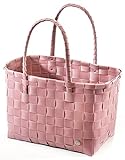 Kobolo Tasche Einkaufstasche Einkaufskorb geflochten Kunststoff Shopper - Rose XXL - rosa