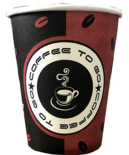 TRENDSKY BIOLOGISCH ABBAUBAR, Made in DE, 1000x Kaffeebecher Coffee to go Pappe beschichtet 200 ml, Becher für Kaffee/Tee,Hartpapier Einweg Pappbecher Coffeebecher 0,2l