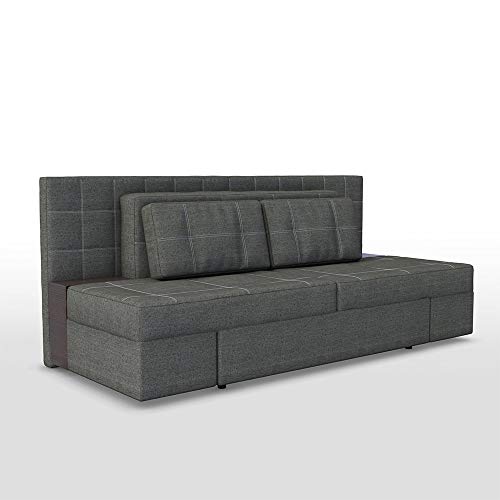 VitaliSpa Innovatives Schlafsofa Luxus 230 x 105 cm Grau - Sofa mit Schlaffunktion Schlafcouch Doppelbett Couch Taschenfederkern Boxspringbett