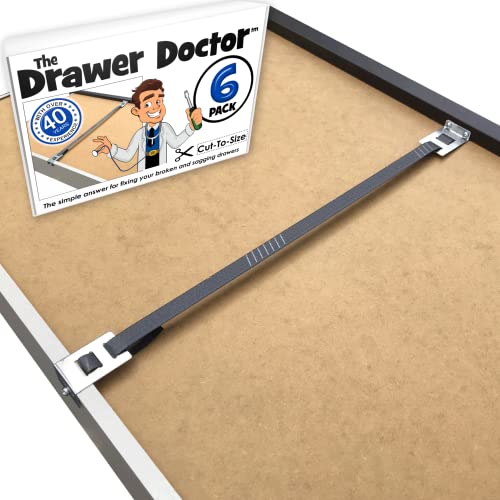 Drawer Doctor - Schubladenreparaturset perfekt für verbogene oder beschädigte Schubladen - Scharnier Reparaturplatte- Scharnier Reparaturset - 6 Schnallen enthalten